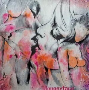 Schilderij Happy Together - Monqeyface