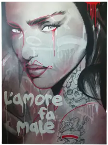 Schilderij Lamore Famale - Monqeyface