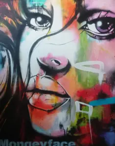 Schilderij Love is Gone Face - Monqeyface